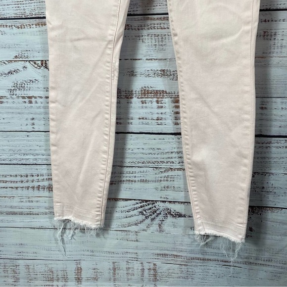 7FOR ALL MANKIND PALE PINK SIZE 26 RAW HEM SKINNY JEANS - Picture 3 of 7